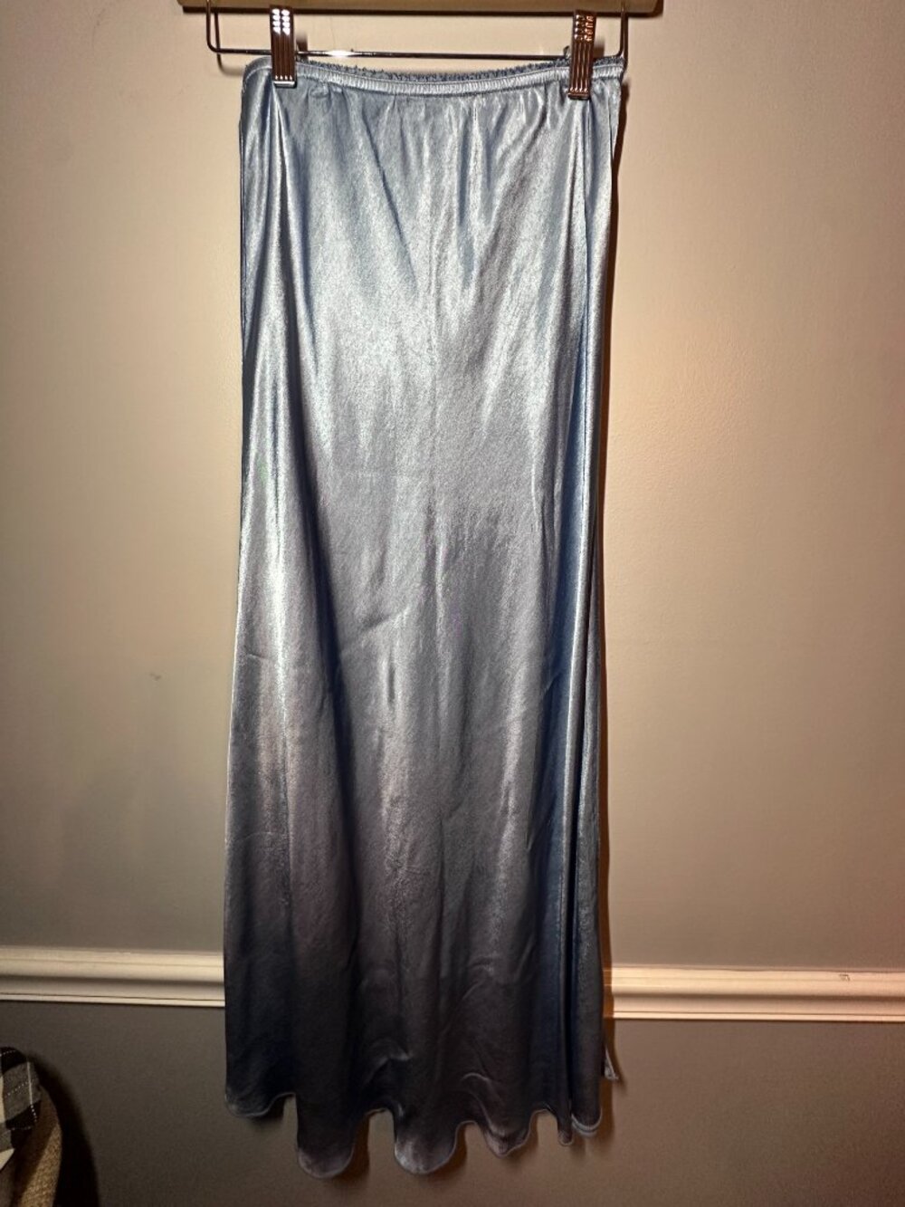 Milio Miliano Light Blue Silk Maxi Skirt